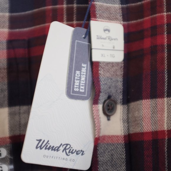 NWT Windriver red stretch plaid flannel shirt XL - Picture 7 of 9